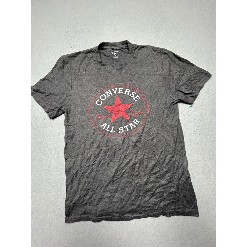 Converse T Shirt Cotton Blend Heather Charcoal Grey Small Mens